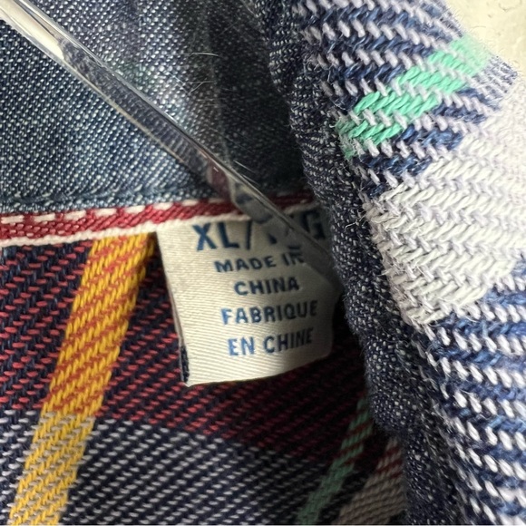TOMMY BAHAMA Red and Blue Plaid Button-Up Flannel Shacket Shirt Men's XL - Picture 4 of 8